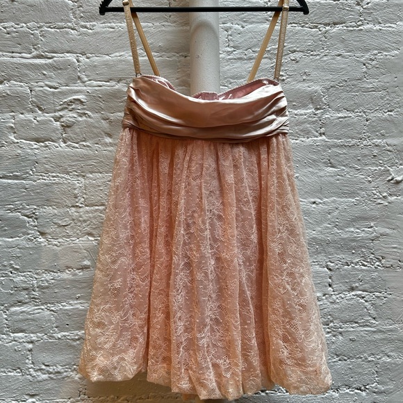 DOLCE & GABBANA XS PINK SILK AND LACE BUSTER BABYDOLL DRESS SEEN ON GOSSIP GIRL - Picture 3 of 7